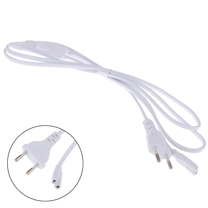 1.8M Power Cord Cables Eu Plug Switch Cable For T5 Led Tube T8 Power Charging Wire Connection