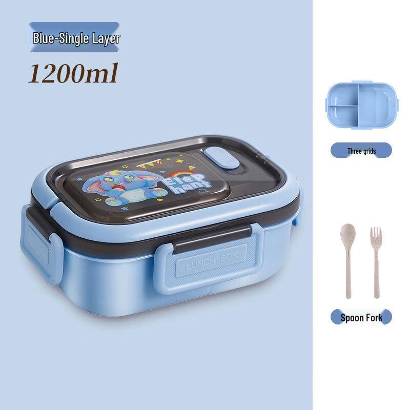Zhishi Cartoon Elephant 304 Stainless Steel Lunch Box Set