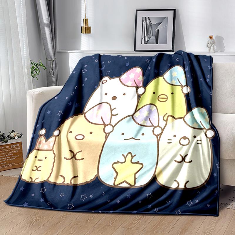1pc Blanket Sumikko Gurashi1 Print Design, Lightweight Blanket for Sofa, Bed- Soft &Warm, Gift for All Seasons like Christmas, Halloween