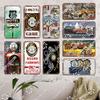 Retro Route 66 License Metal Tin Signs Vintage Road Trip Car Metal Plate Garage Club Gas Station Car Wall Decor