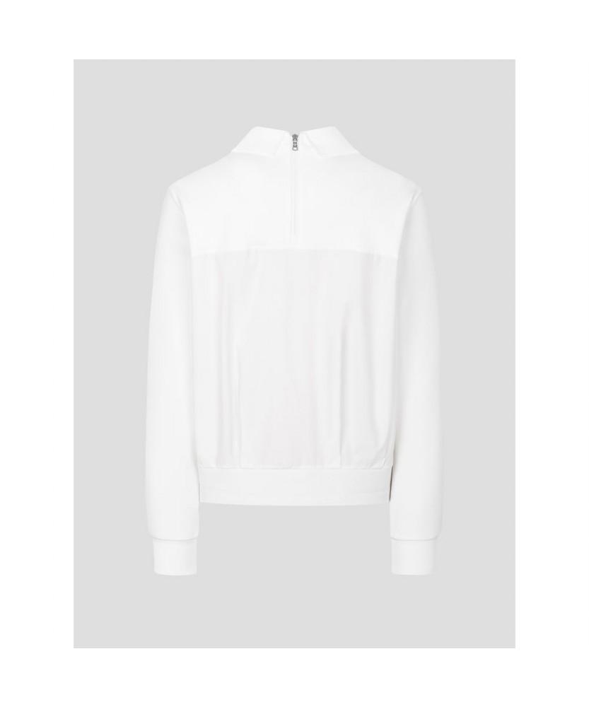 Beanpole Golf Women'S Woven Mix Blouson Fit Long Sleeve T-Shirt Ivory