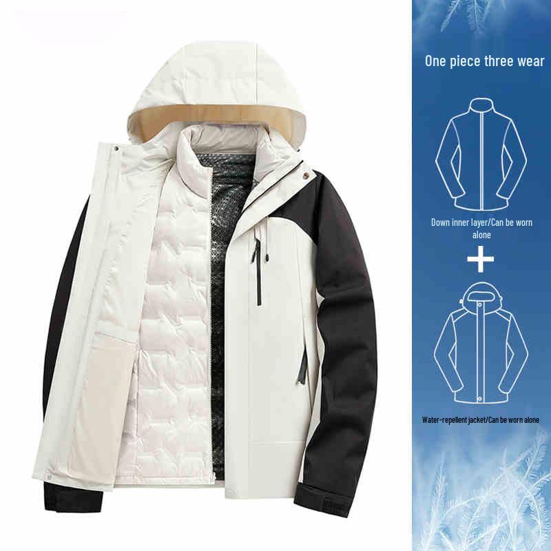 

HJCAMEL Женская зимняя парка 3-в-1, ветрозащитная, водонепроницаемая, пуховая L