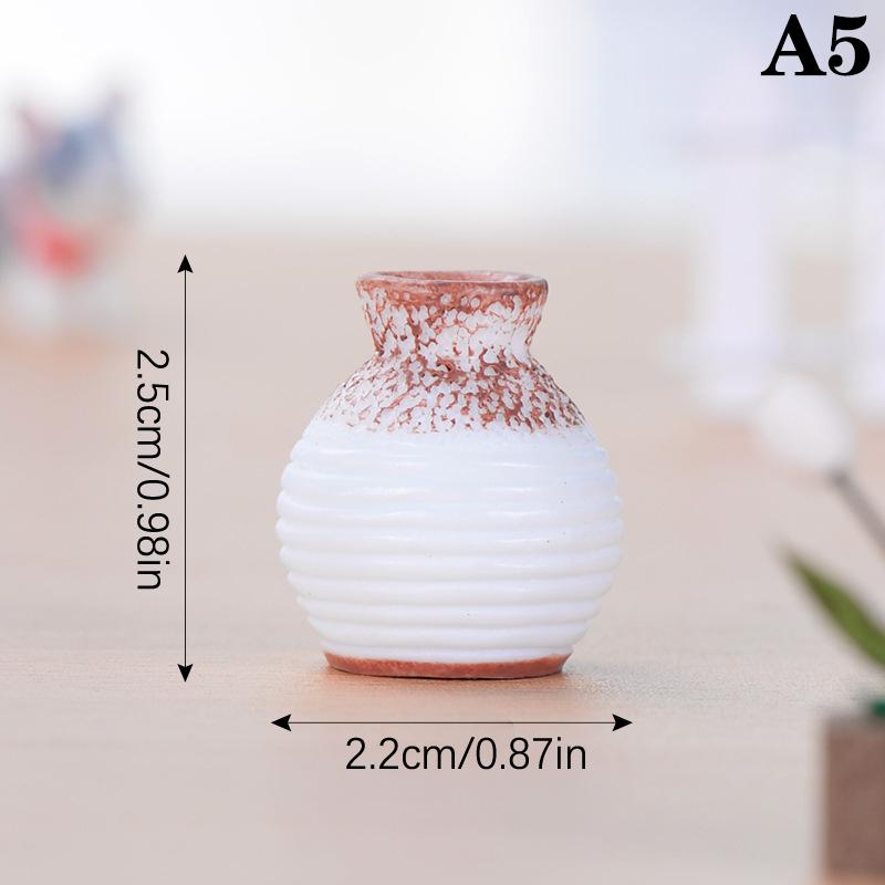 Mini Vaso in Resina Vaso a Bocca Piccola Vaso da Fiori Ornamento da Giardino Fai da Te Micro Paesaggio Decorazione da Scrivania Accessori Decorativi per la Casa
