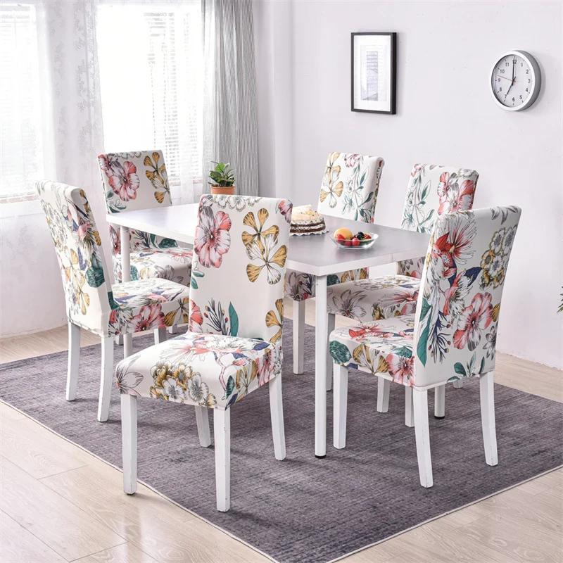 1/2/4/6pcs Elactic Dining Chair Cover Stretch Spandex Chair Covers Seat Covers Anti-dirty Chair Slipcovers for Home Wedding