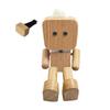 Magnetic Wooden Automotive Sculpture Dancing Robot Figurine For Car Dashboard Handmade Moving Limbs