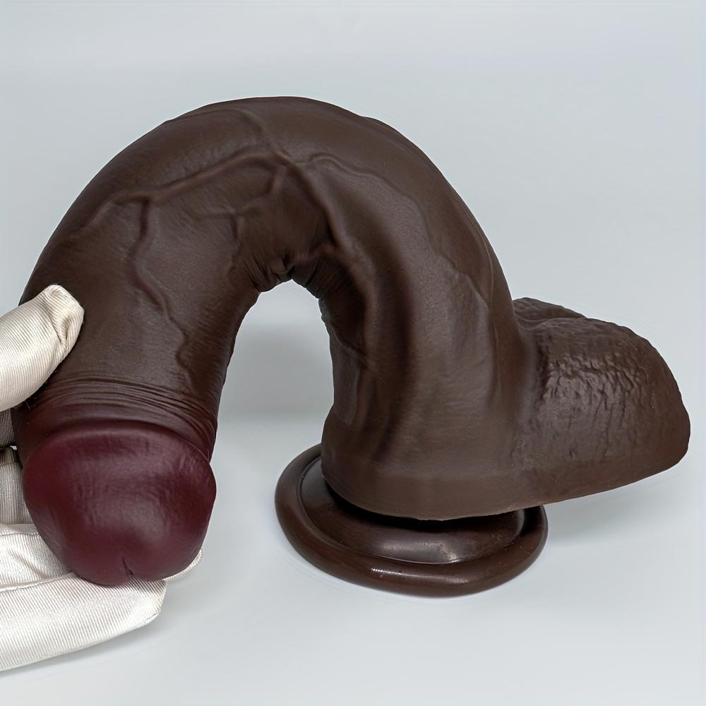 11.4" Thick Realistic Black Dildo – Liquid Silicone Penis Replica with Strong Suction Cup,Flexible for Vaginal G-Spot&Anal Stimulation,Hands-Free Play