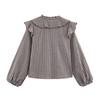 2025 Autumn European Style Women's Plaid Layered Long Sleeve Shirt