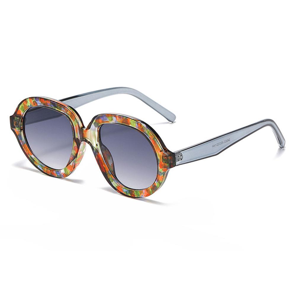 

Vintage Retro Leopard Print Gradient Oval Small Frame for Women Sunglasses Versatile Design Fashion Y2K Holiday Street Shooting Eyeglasses Men UV400 as picture