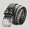 Retro Square Rivet Men'S Belt With Double Row Needle Buckle Women'S Belt Hip-Hop Rock Punk Y2k Style Jeans Men'S And Women'SBelt