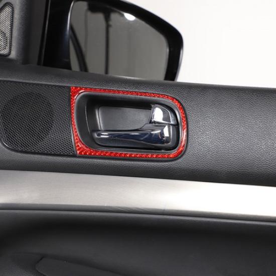 2Pcs Red Carbon Fiber Front Door Handle Cover Trim For Infiniti G37 Sedan 07-13
