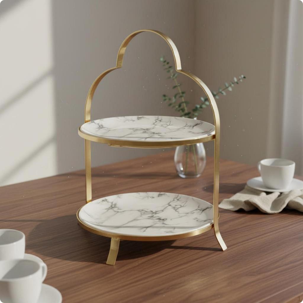 Cake Stand Light Luxury Dishwasher Dessert Holder for Afternoon Tea,