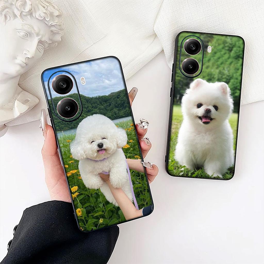 Bichon Frise Pomeranian Dog Phone Case for Samsung Galaxy A06 A05 A14 A50 A51 A52 A12 A13 A23 A70 A07 A25 A26 A72 A56 Cover