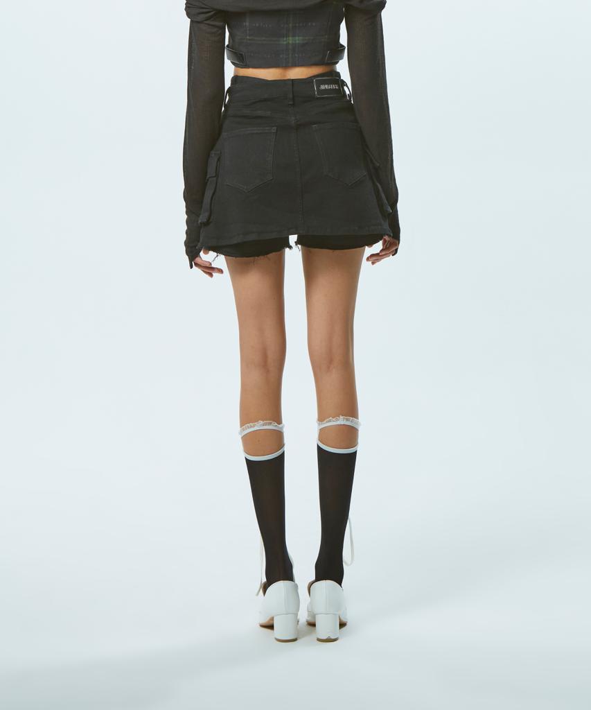 JINBARBIE Mini Layered Skirt Black