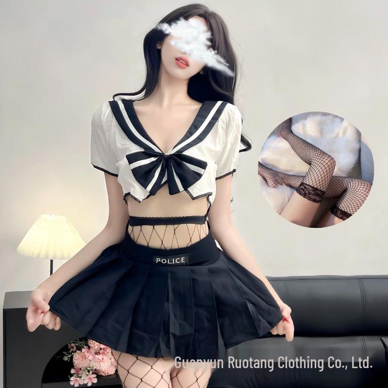 Temptation Schoolgirl Cosplay Lingerie Set: JK Uniform, Short Skirt, Swimsuit, Sweet & Playful