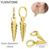925 Sterling Silver Needle Vintage Square Round Pendant Earrings For Women Crystal Shell Geometric Earrings Fashion Jewelry
