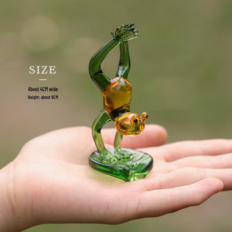 

Стеклянная лягушка-йога из смолы Zibo для телевизора/винного шкафа - подарок на выпускной/день рождения