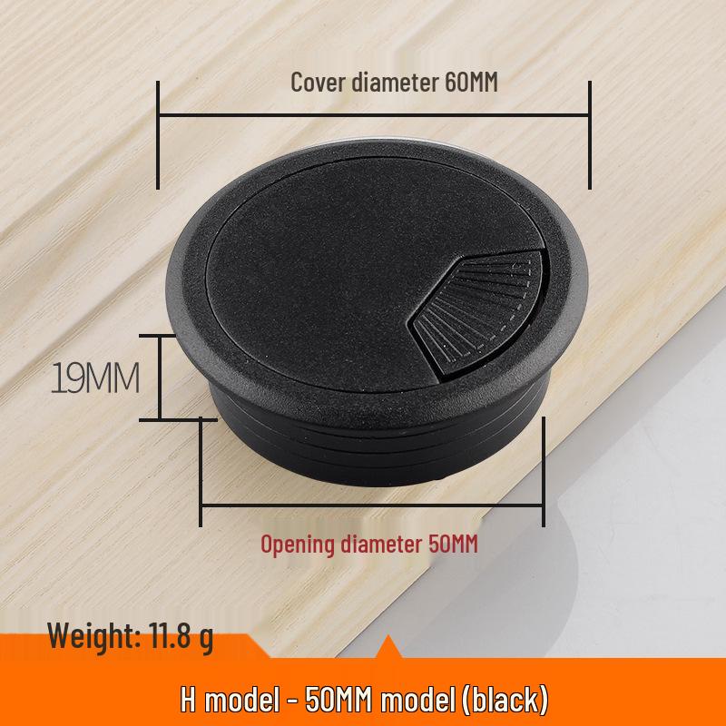 Round Plastic Cable Grommet Hole Cover for Office Desk - Sizes 50/60/65/80 Mm