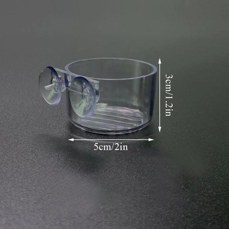 New Aquarium Decoration Hanging Fish Tank Mini Crystal Acrylic Glass Pot Polka Water Planting Cylinder Cup Feeding Accessories