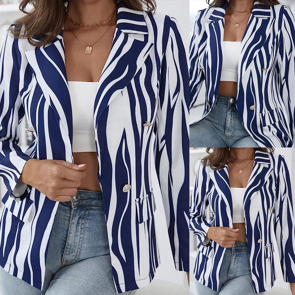 

Женский пиджак с длинным рукавом и принтом, костюмы для работы, офисное пальто, куртка, верхняя одежда