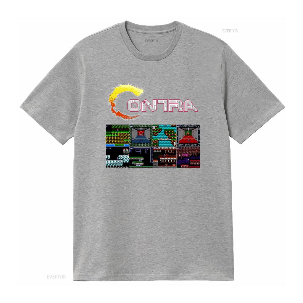 Contra gryzor all stages NES Famicom game 8 bit stage screen T Shirt Arcade classic vintage retro design sizes vintage Washed