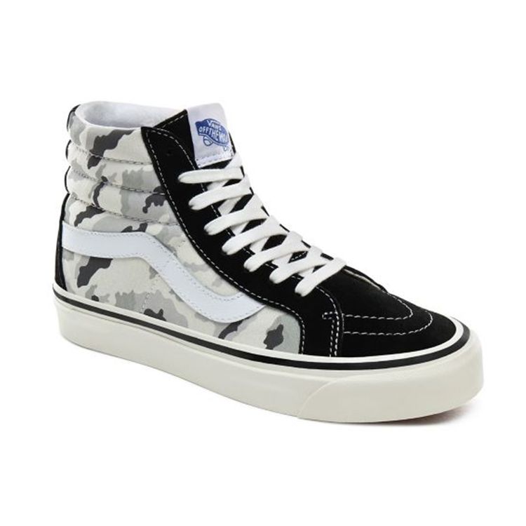 Vans Sk8 Anaheim Factory 38 Dx Patchwork High-Top Skate Shoes Unisex Sneaker Gray Camouflage VN0A38GFV7G