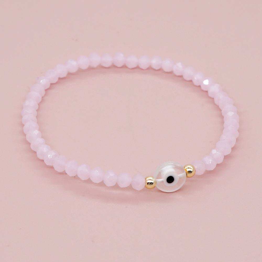 

1 шт. Браслет Сглаз для женщин, модные парные украшения, сплошные, разноцветные, с гранеными хрустальными бусинами, летние украшения, подарок розовый