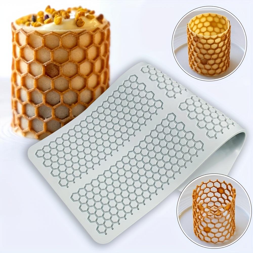 Potravinářské silikonové podložky ve tvaru včelí plástve pro cukrové dekorace, krajková podložka na dorty, nástroje na zdobení dezertů s čokoládovými kousky, formičky na fondánové dorty