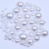 500 Pieces Pure White 2-10mm Flatback Semi-Round Pearl Beads for DIY & Crafts