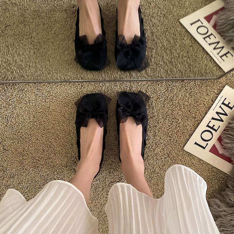 Beige Evening Wind Gentle Fairy Doudou Single Shoes Women's Shoes 2025 New Spring Mary Jane Flat Granny Shoes