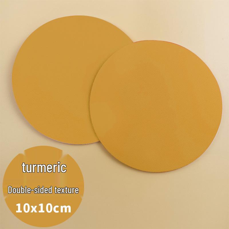 Cross-Border Double-Sided PU Leather Waterproof Non-Slip Coasters - Customizable Corporate Logo Insulation Pads