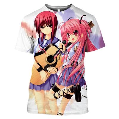 SONSPEE T Shirts 3D Print Cartoon Short Sleeve Men's T-shirts Hip Hop Women Anime Angel Beats Girl Tops Sexy  Men Tees Street