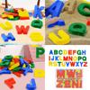 Kids Beach Play Set 26PCS Alphabets Sand Molds ABS Plastic Early Learning Educational Toy For Outdoor Sand Play Activity