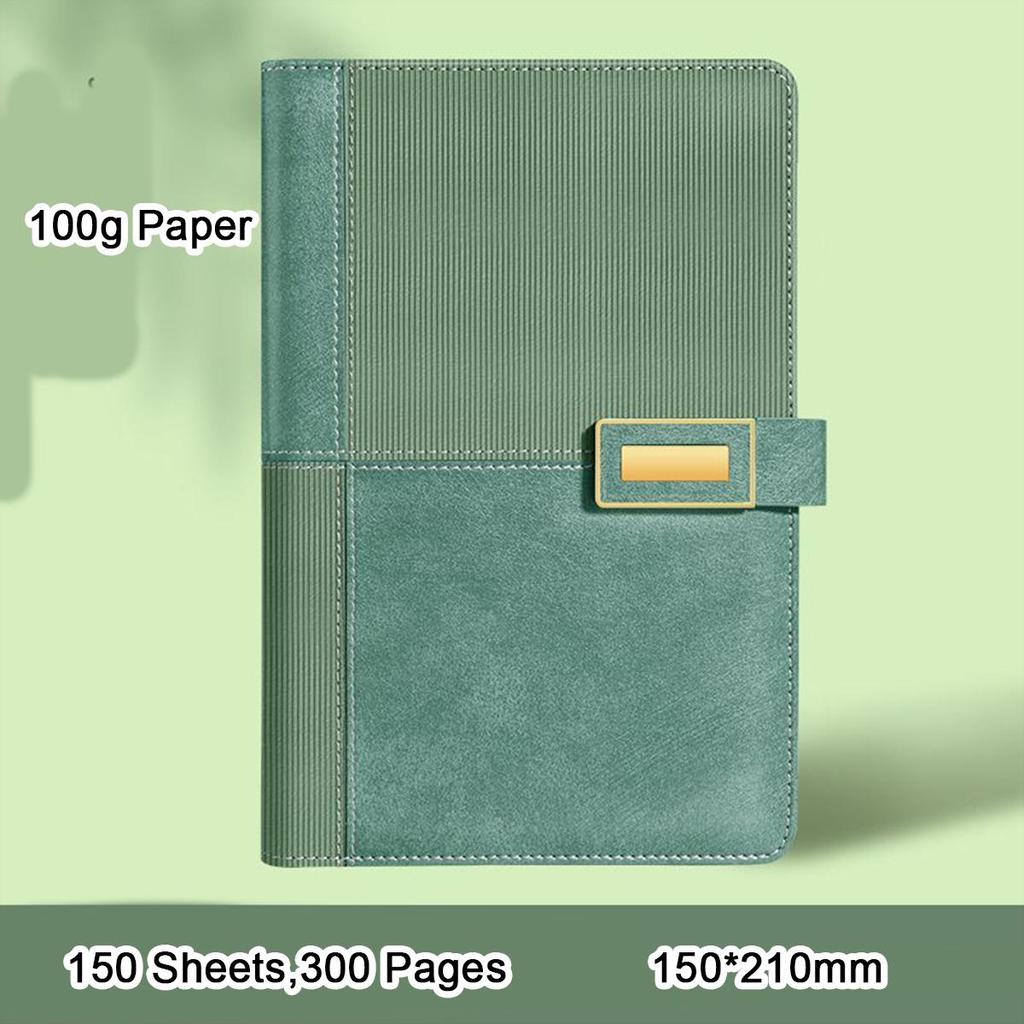 A5 verdicktes Geschäftstreffen-Protokollbuch, Schulheft, Leder-Tagebuch, Notizblock, Terminkalender, liniert, 150 Blatt, 300 Seiten