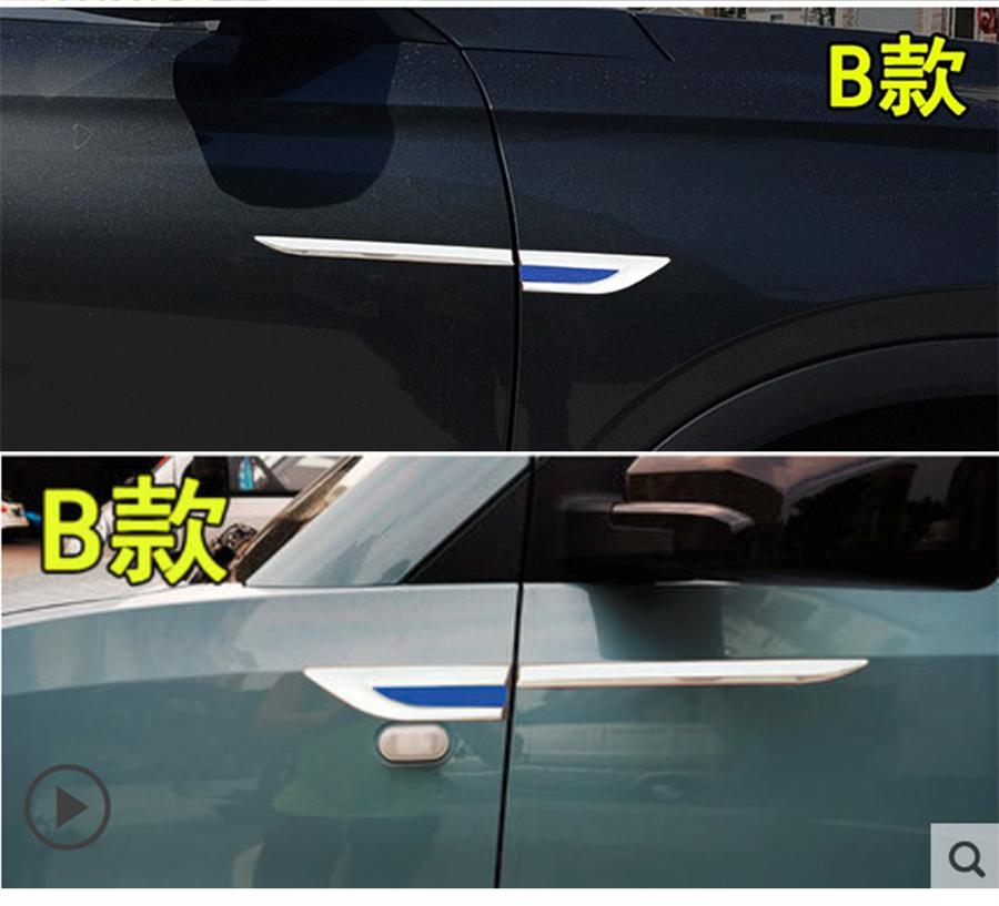 Universal 4Pcs Stainless Steel Car Side Body Fender Trims Decoration Mirror polishing