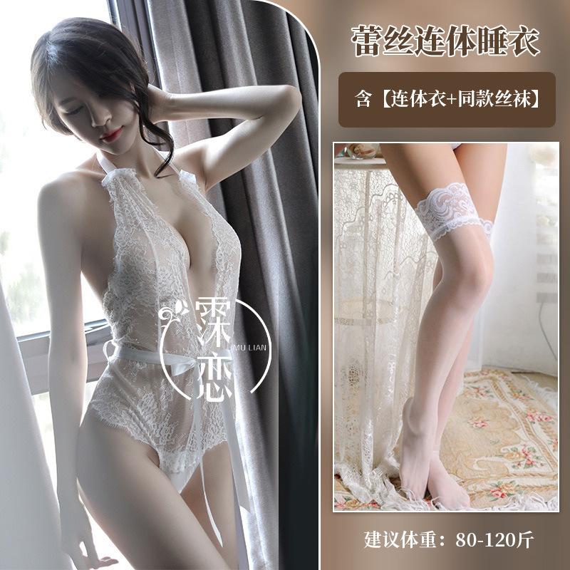Einteilige Dessous Hüftdesign Wimpernspitze sexy sexy Uniform Perspektive