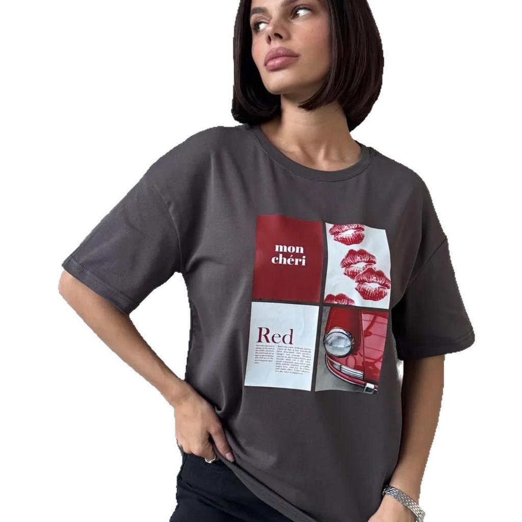 Women's Casual Summer Letter Print Short Sleeve Top - Lazy Style, Versatile Design