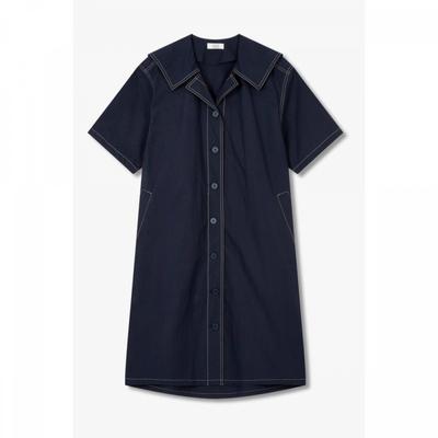 Sailor Collar Cotton Dress  9175241981 