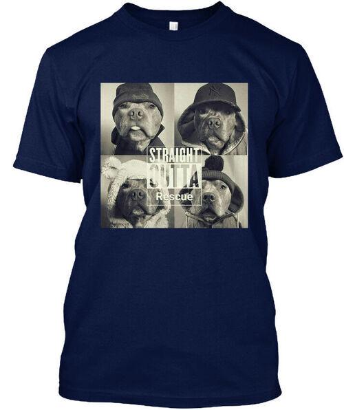 Straight Outta Rescue PitbullT-Shirt Made in the USA Size S to 5XL Unisex T-Shirt XL