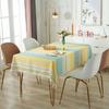Water-Repellent Rectangular Tablecloth with Nordic and Pastoral Stitching and Tassels, Stylish Table Cover for Dinner and Picnics, Washable, Home Deco