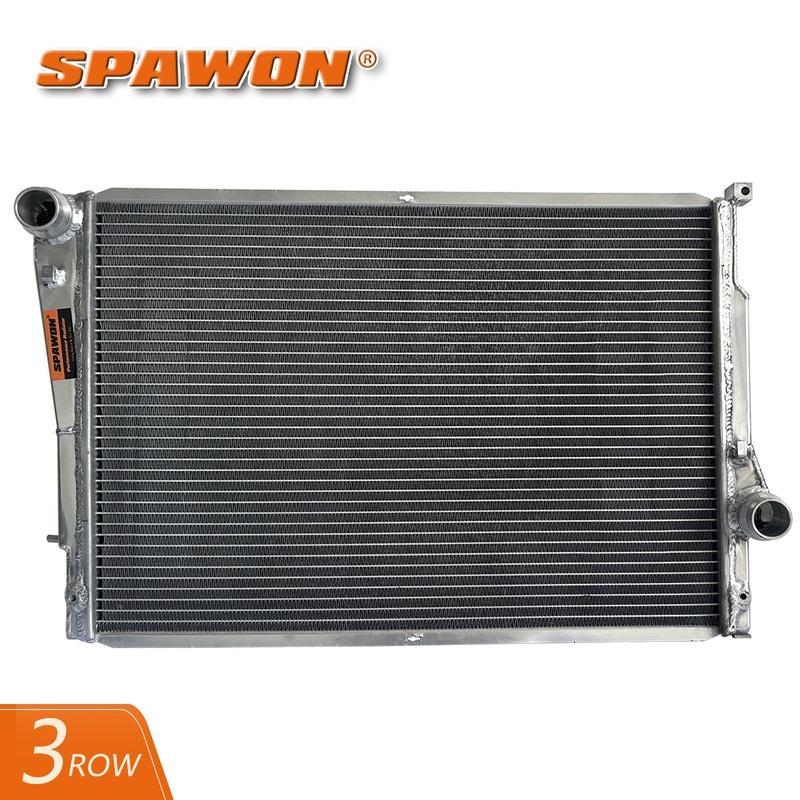 3 Rows SPAWON Full Aluminum Car Radiator For 2001-2006 BMW M3 E46 Coupe 3.2L L6 Manual MT 2627 OEM 17102228941