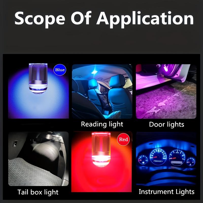 10pcs New 2023 W5W T10 LED Car Interior Bulb 12V Acrylic 6000K 7 Color Wedge Dome Indicator Reading Light Bulbs - Multipurpose