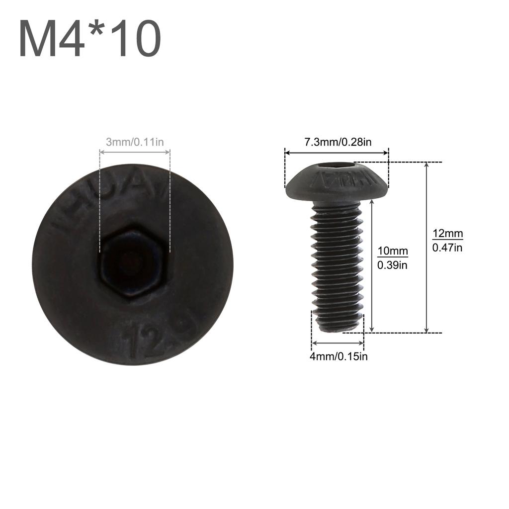 M2 M3 M4 M5 10.9 Grade Alloy Steel Allen Round Screw Hex Hexagon Socket Button Head Screw Black Oxide Pan Head Screw