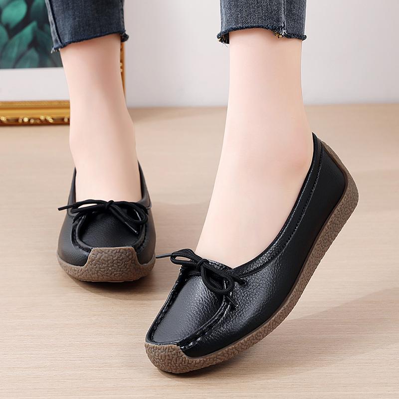 Soft-soled shoes lazy shoes flat-soled medium beef tendon sole single shoes