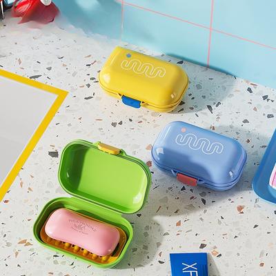 Soap Box Travel Drainage Creative and Cute Sealed with Lid Portable Soap Box for Travel and Business Trips