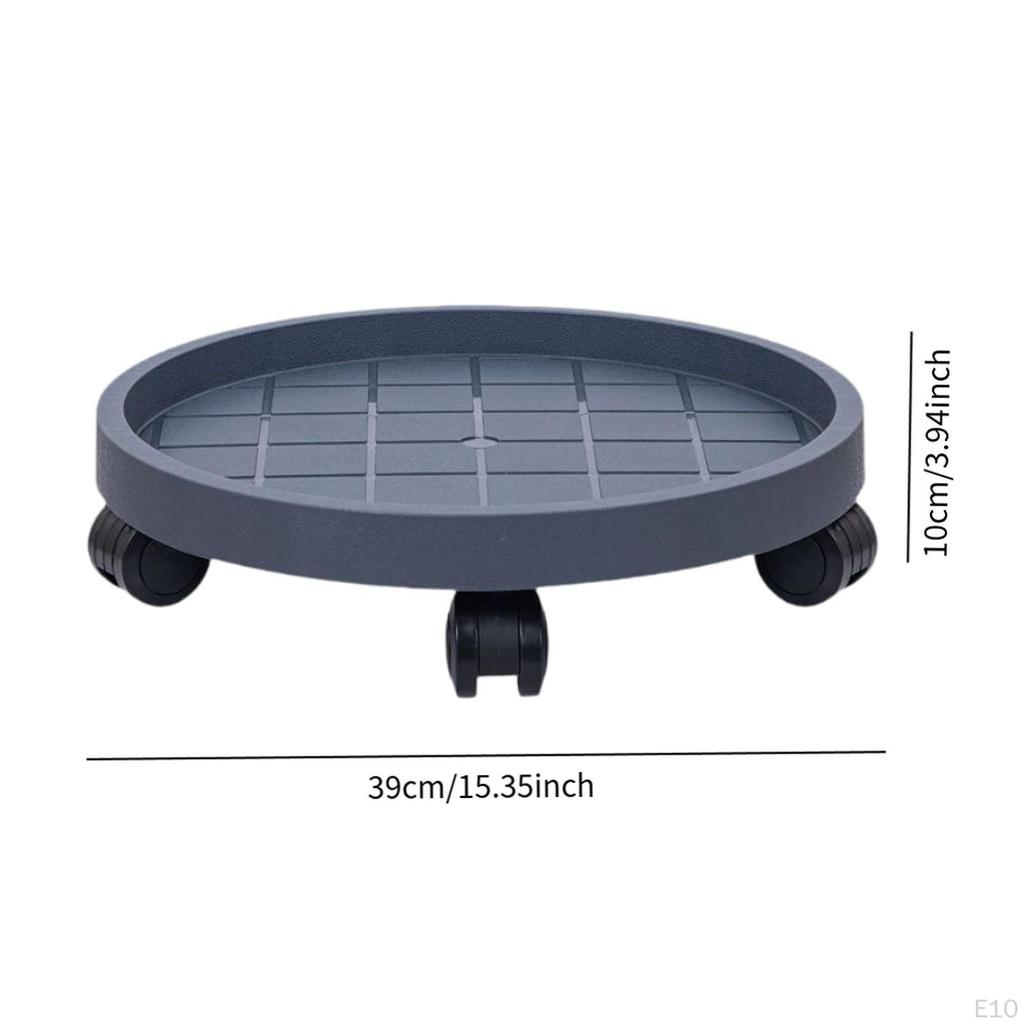 Movable Plantpot Tray Rolling Planter Stand with Wheels Pp Material Breathable Base Sturdy Structure