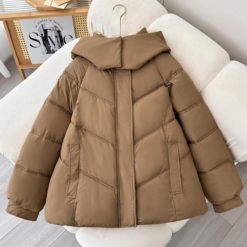 Down Padded Jacket Women's Short Padded Jacket Winter New Hooded Padded Jacket Thickened Bread Jacket