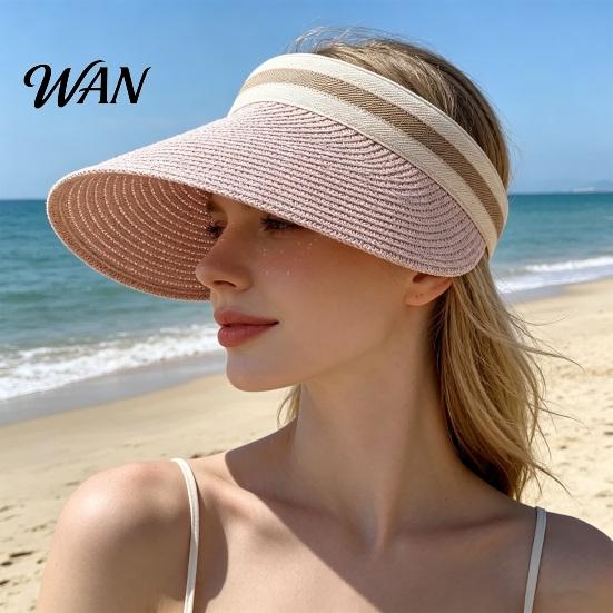 Cappello da Sole in Paglia Estivo Pieghevole, Intrecciato Traspirante Portatile Protezione UV per Spiaggia Viaggio Escursionismo Copricapo