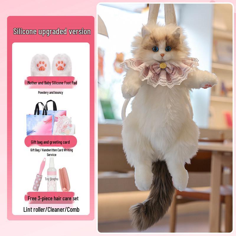Plush Cat Backpack - Bionic Kitten Doll Toy Gift for Girls' Birthdays