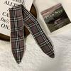 Headscarf Women's pastoral spring and summer fashion colorful retro plaid fabric headband pure cotton silk scarf decorative small scarf