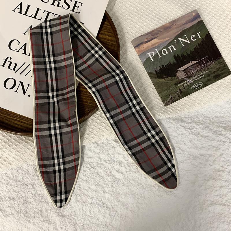 Headscarf Women's pastoral spring and summer fashion colorful retro plaid fabric headband pure cotton silk scarf decorative small scarf